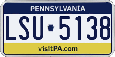PA license plate LSU5138