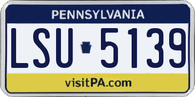 PA license plate LSU5139