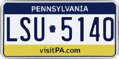 PA license plate LSU5140
