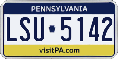 PA license plate LSU5142