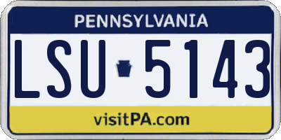 PA license plate LSU5143