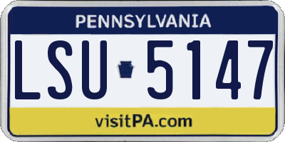 PA license plate LSU5147