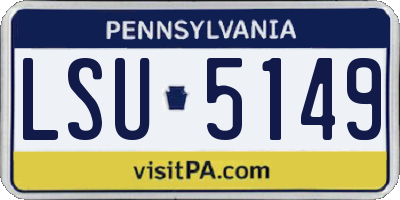 PA license plate LSU5149