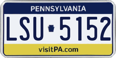 PA license plate LSU5152