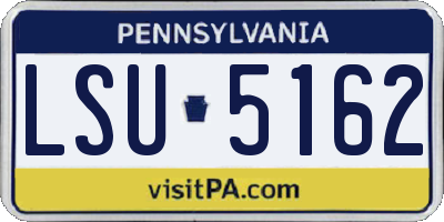 PA license plate LSU5162