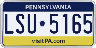 PA license plate LSU5165