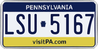 PA license plate LSU5167