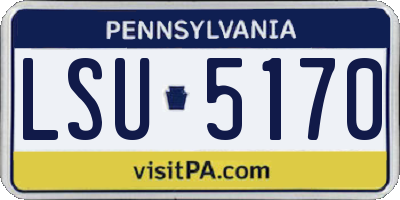 PA license plate LSU5170