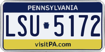 PA license plate LSU5172