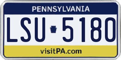 PA license plate LSU5180