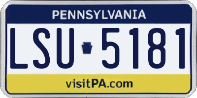 PA license plate LSU5181