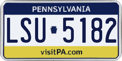 PA license plate LSU5182