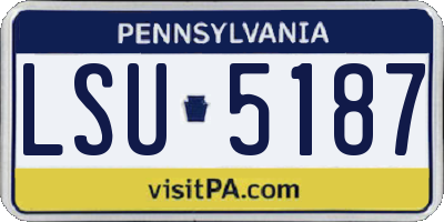 PA license plate LSU5187