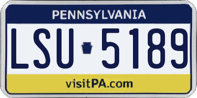 PA license plate LSU5189