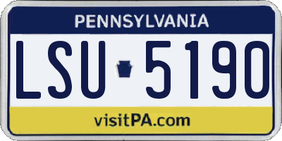 PA license plate LSU5190