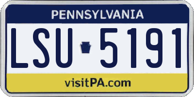 PA license plate LSU5191