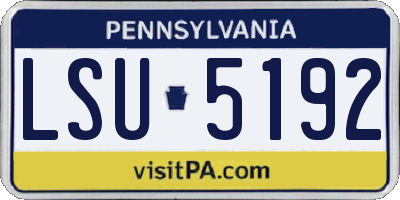 PA license plate LSU5192