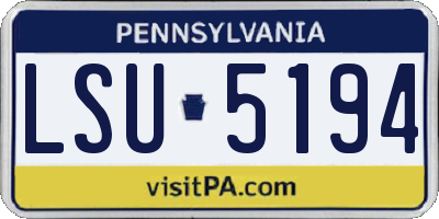PA license plate LSU5194