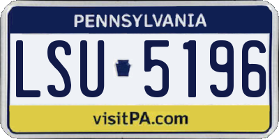 PA license plate LSU5196