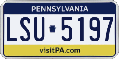PA license plate LSU5197