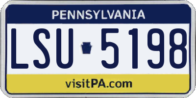 PA license plate LSU5198