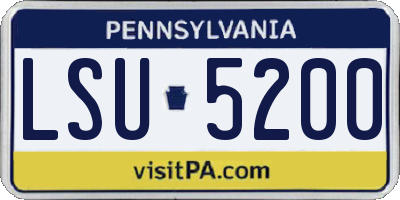 PA license plate LSU5200