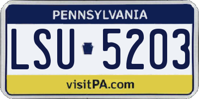PA license plate LSU5203