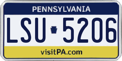 PA license plate LSU5206