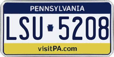 PA license plate LSU5208