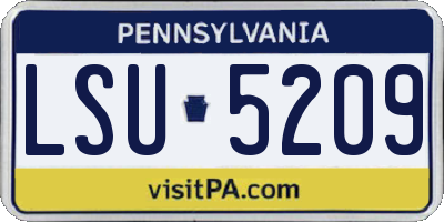PA license plate LSU5209