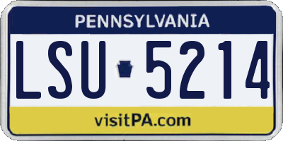 PA license plate LSU5214