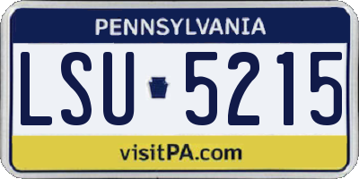 PA license plate LSU5215
