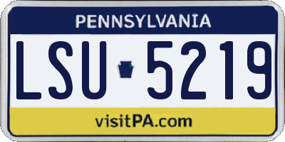 PA license plate LSU5219