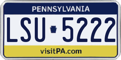 PA license plate LSU5222