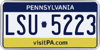 PA license plate LSU5223