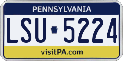 PA license plate LSU5224