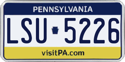 PA license plate LSU5226