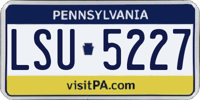 PA license plate LSU5227