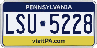 PA license plate LSU5228