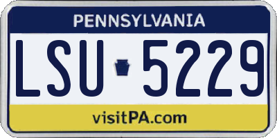 PA license plate LSU5229