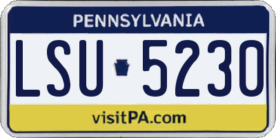 PA license plate LSU5230