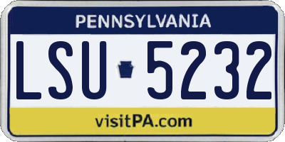 PA license plate LSU5232