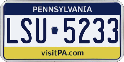 PA license plate LSU5233