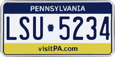 PA license plate LSU5234