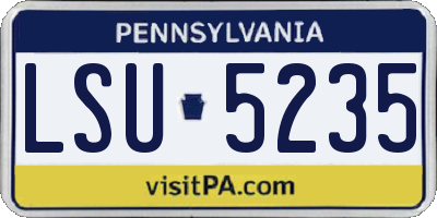 PA license plate LSU5235
