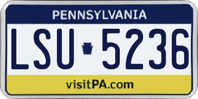 PA license plate LSU5236