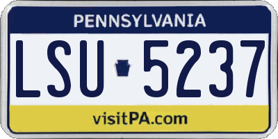PA license plate LSU5237