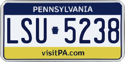 PA license plate LSU5238