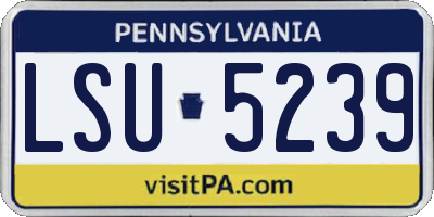 PA license plate LSU5239