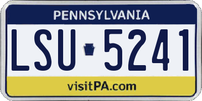 PA license plate LSU5241